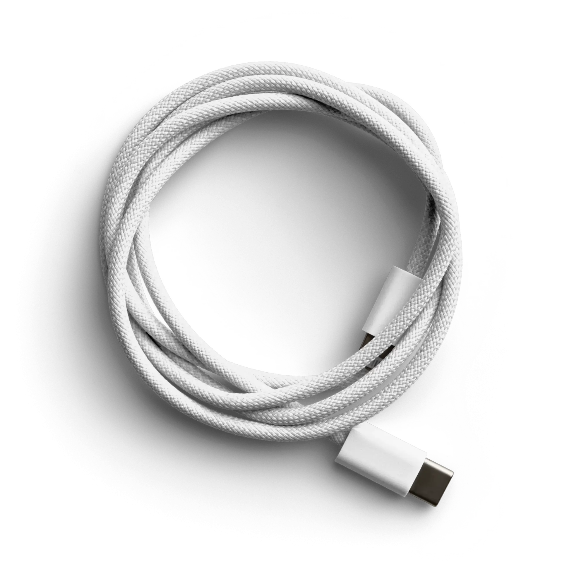 un câble de téléphone blanc