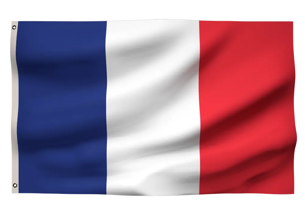 le drapeau de la France tendu
