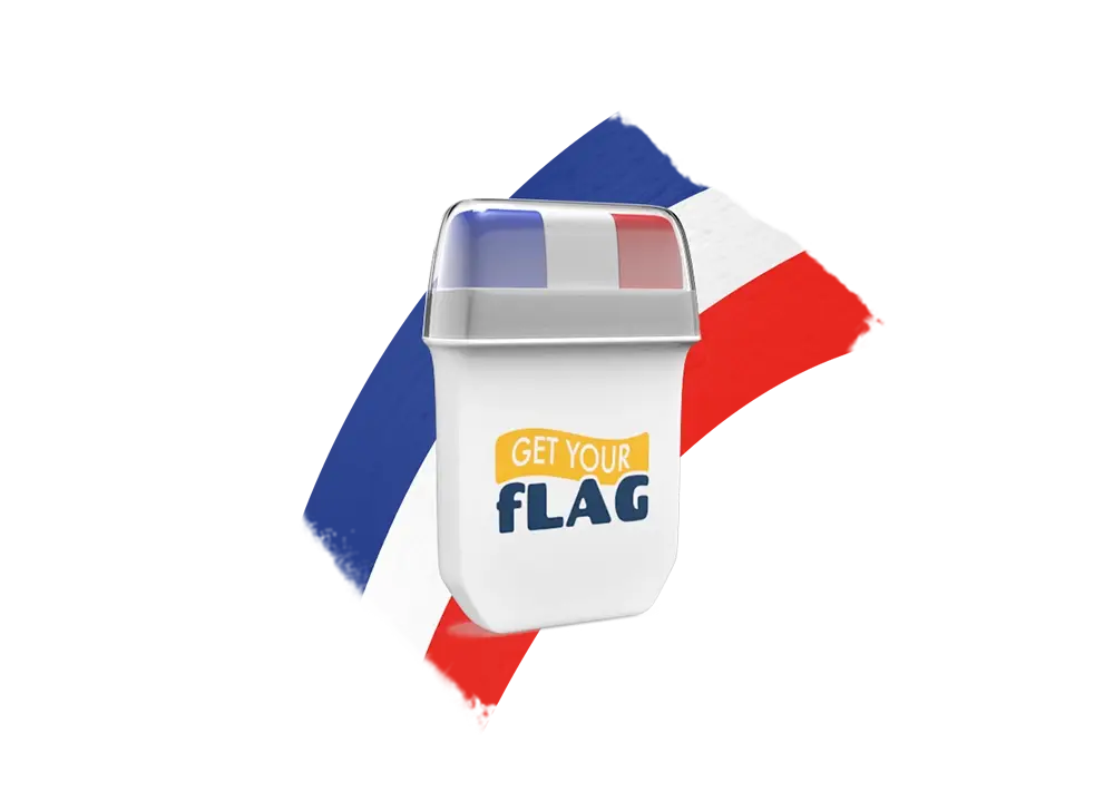 du maquillage bleu, blanc, rouge